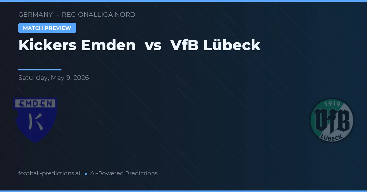 Kickers Emden vs VfB Lübeck — předpověď a náhled zápasu