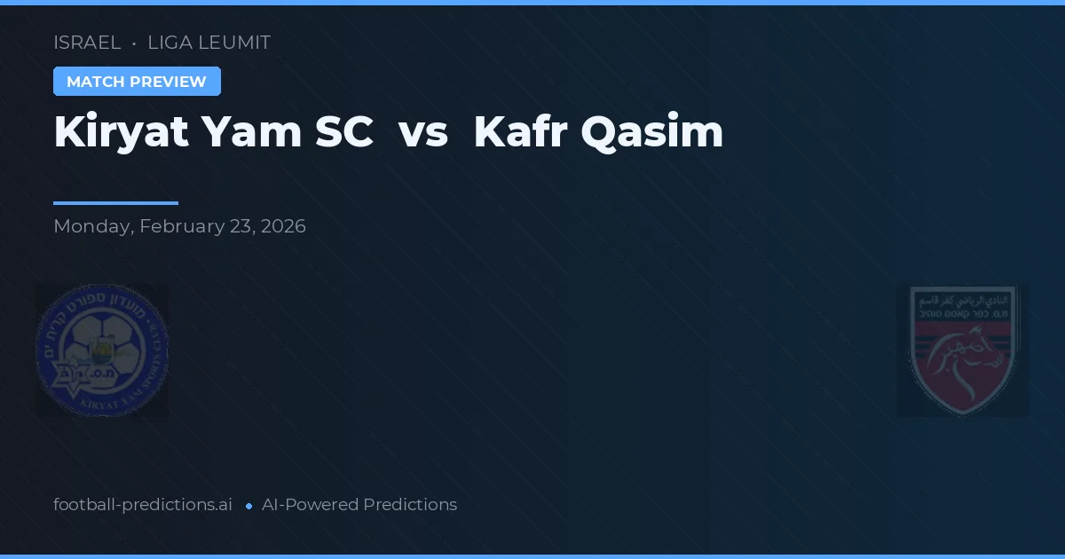 Kiryat Yam SC vs Kafr Qasim — předpověď a náhled zápasu