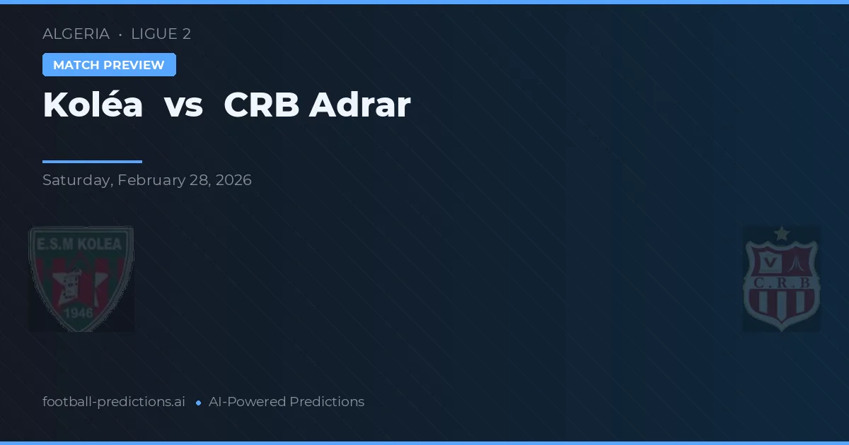 Koléa vs CRB Adrar — předpověď a náhled zápasu
