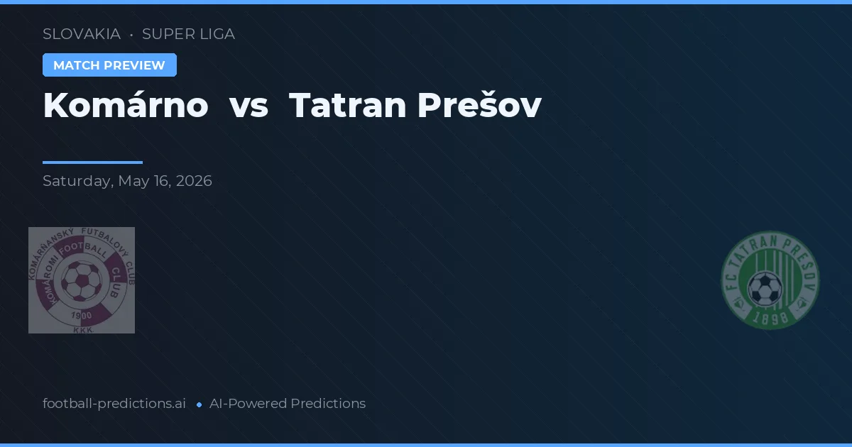 Komárno vs Tatran Prešov — předpověď a náhled zápasu