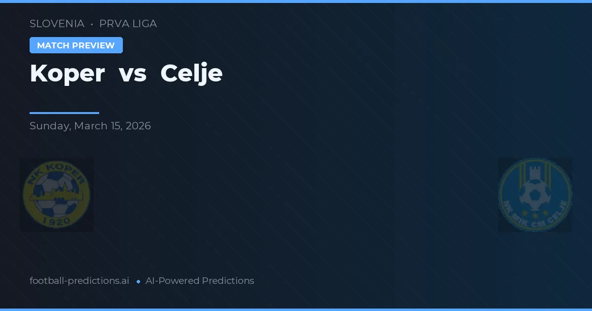 Koper vs Celje — předpověď a náhled zápasu