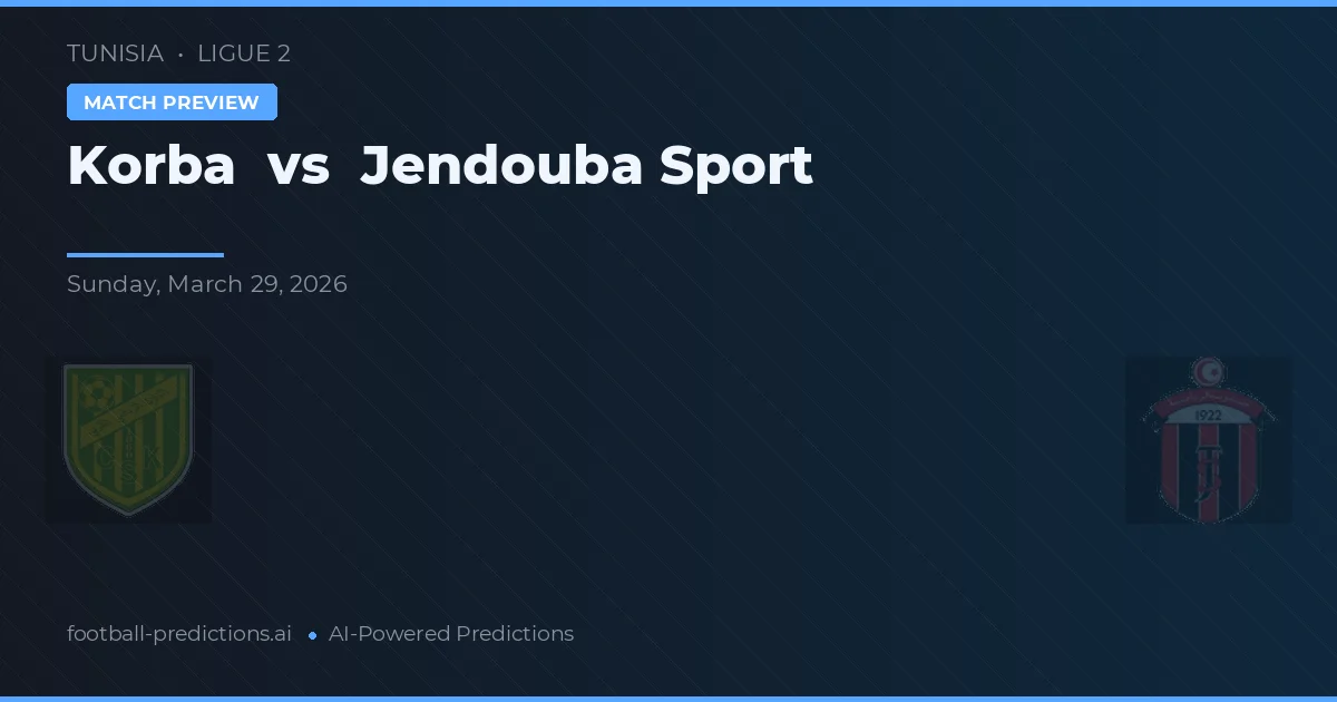 Korba vs Jendouba Sport — předpověď a náhled zápasu