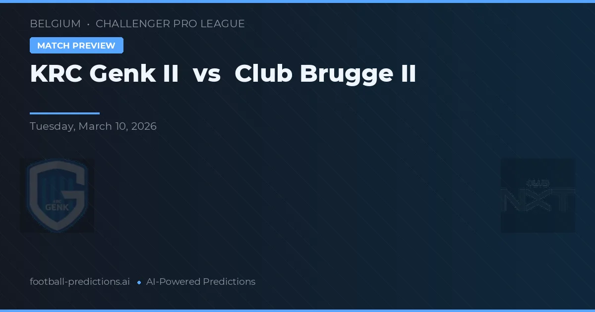 KRC Genk II vs Club Brugge II — předpověď a náhled zápasu