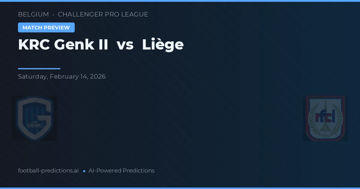KRC Genk II vs Liège — předpověď a náhled zápasu