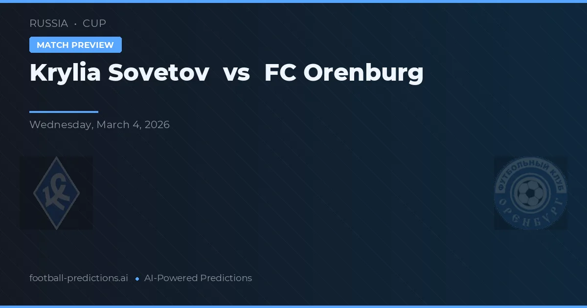 Krylja Sovětov vs FC Orenburg — předpověď a náhled zápasu