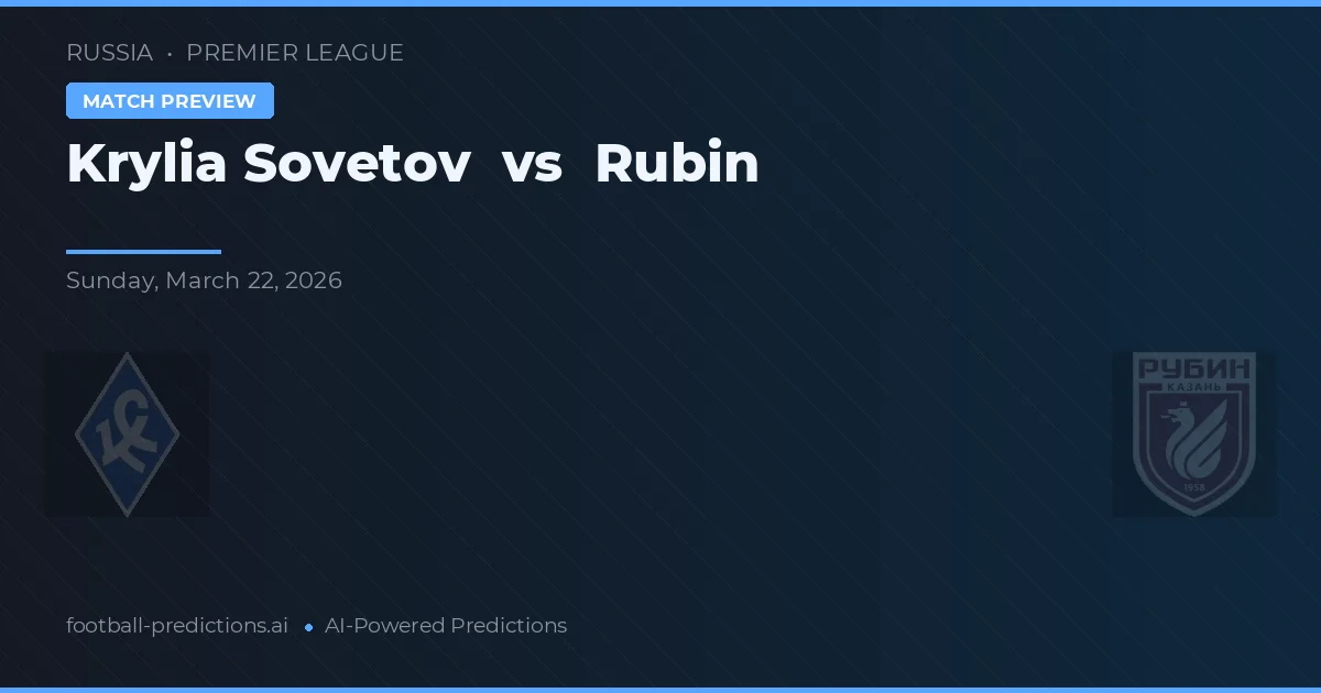 Krylja Sovětov vs Rubin — předpověď a náhled zápasu