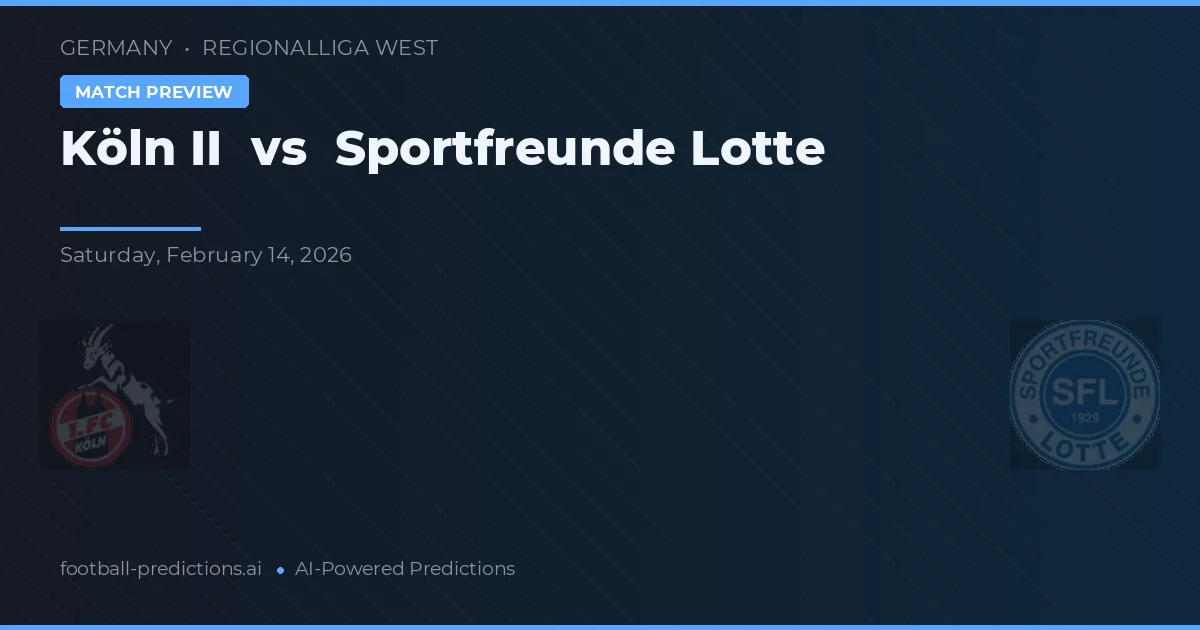 Köln II vs Sportfreunde Lotte — předpověď a náhled zápasu
