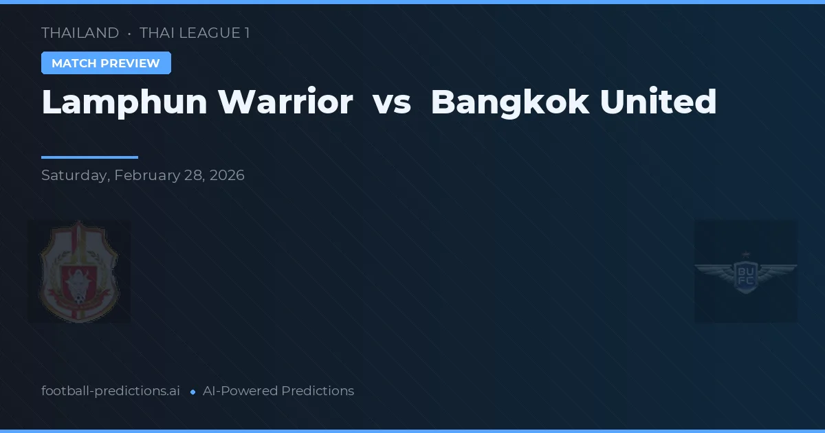 Lamphun Warrior vs Bangkok United — předpověď a náhled zápasu