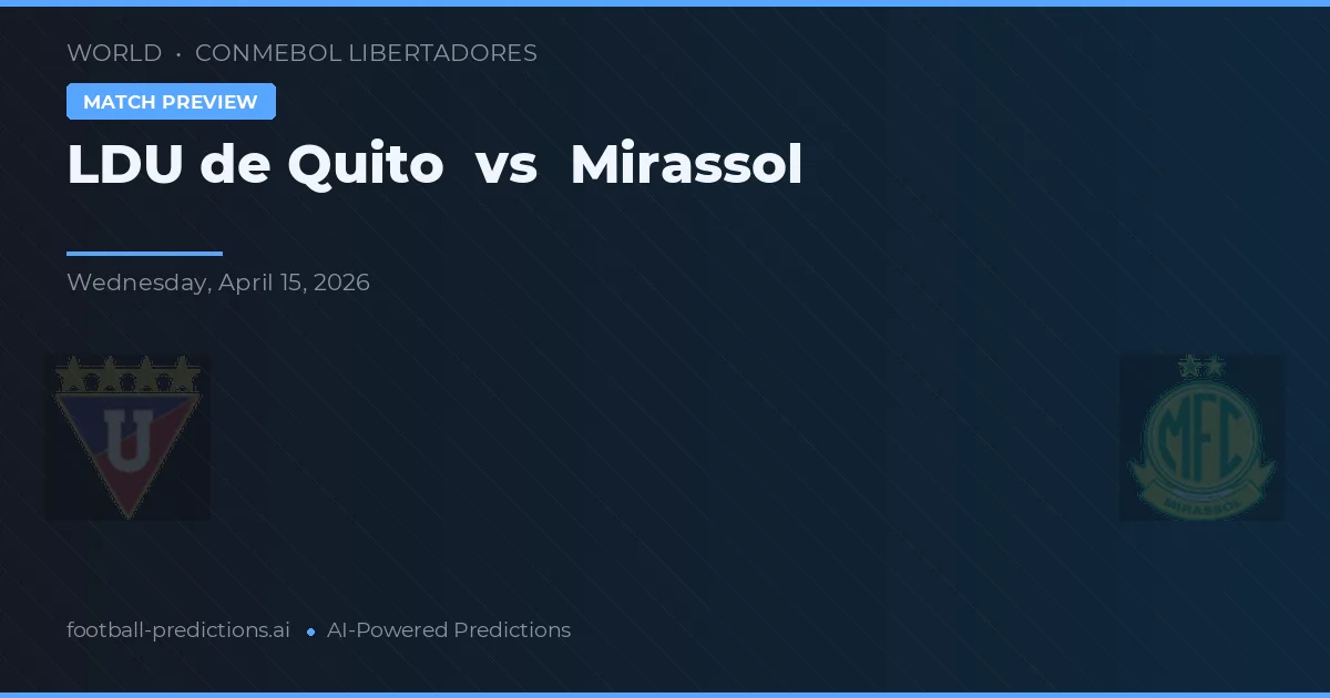 LDU de Quito vs Mirassol — předpověď a náhled zápasu