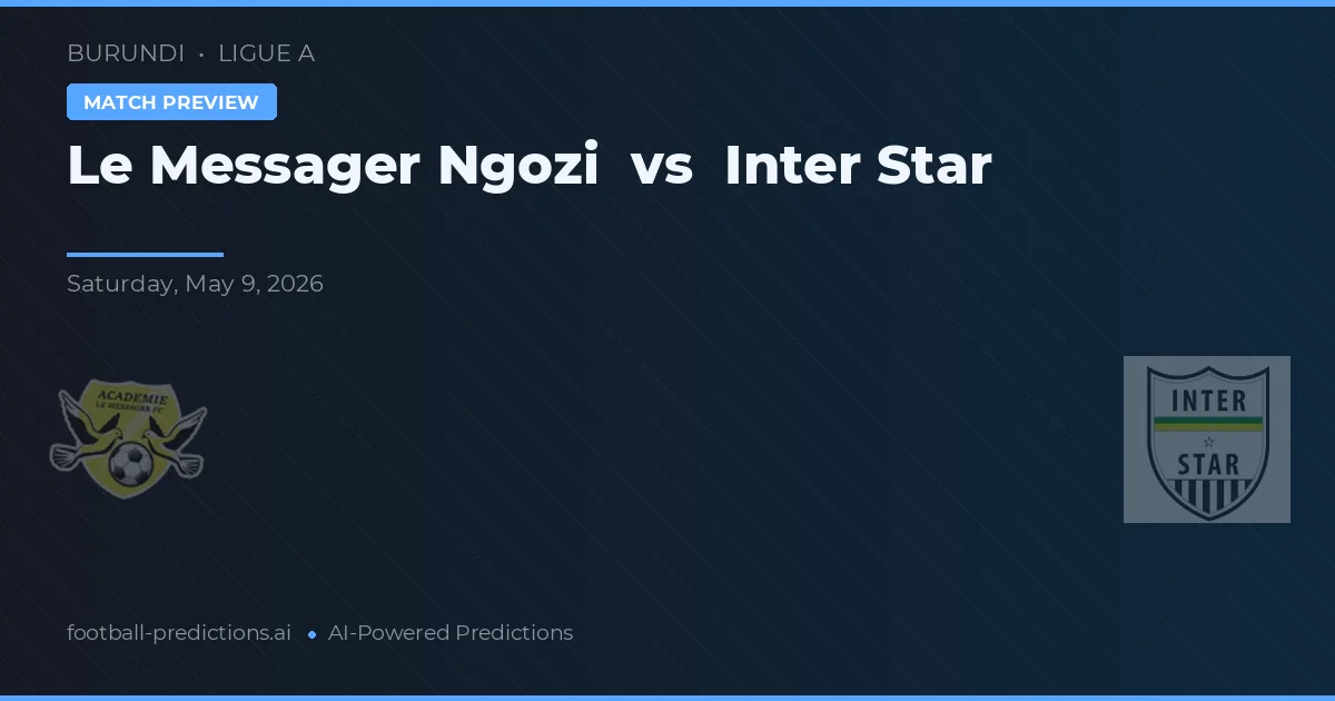 Le Messager Ngozi vs Inter Star — předpověď a náhled zápasu