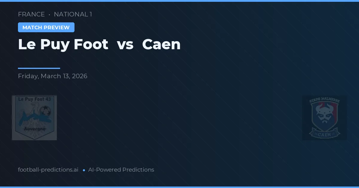 Le Puy Foot vs Caen — předpověď a náhled zápasu