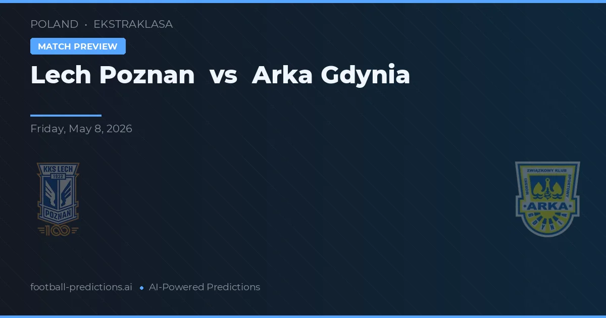 Lech Poznań vs Arka Gdynia — předpověď a náhled zápasu