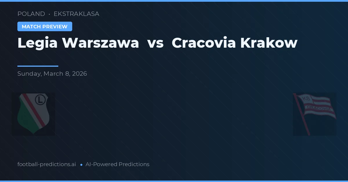 Legia Warszawa vs Cracovia Krakov — předpověď a náhled zápasu