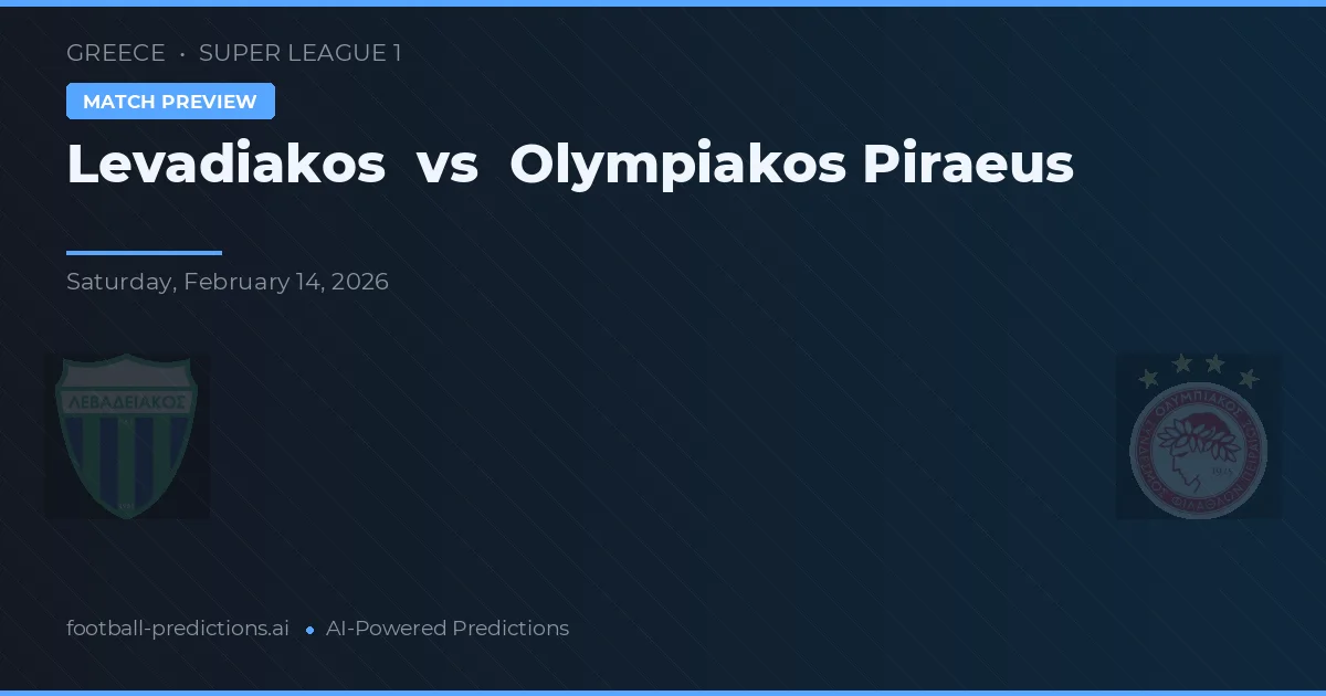 Levadiakos vs Olympiakos Piraeus — předpověď a náhled zápasu