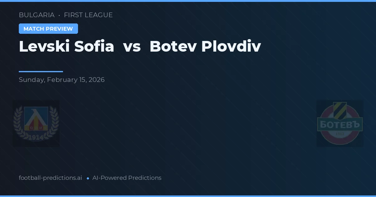 Levski Sofia vs Botev Plovdiv — předpověď a náhled zápasu