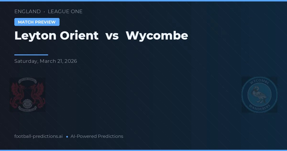 Leyton Orient vs Wycombe — předpověď a náhled zápasu
