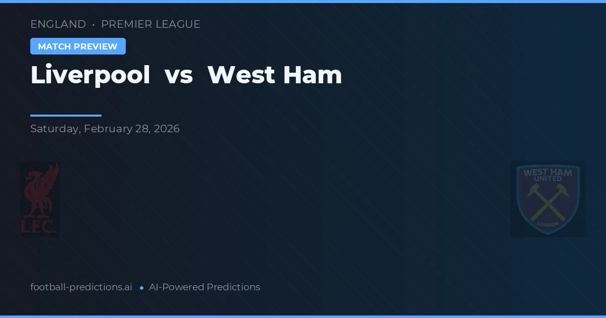 Liverpool vs West Ham — předpověď a náhled zápasu
