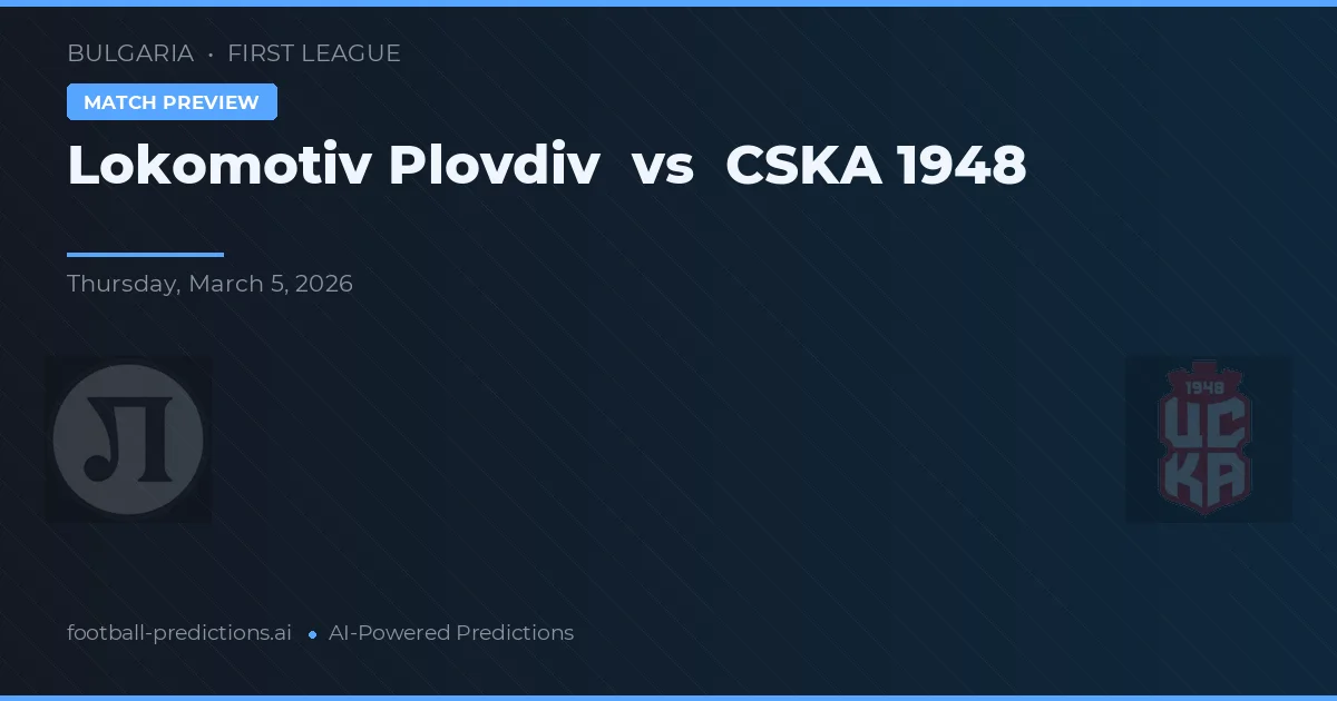 Lokomotiv Plovdiv vs CSKA 1948 — předpověď a náhled zápasu