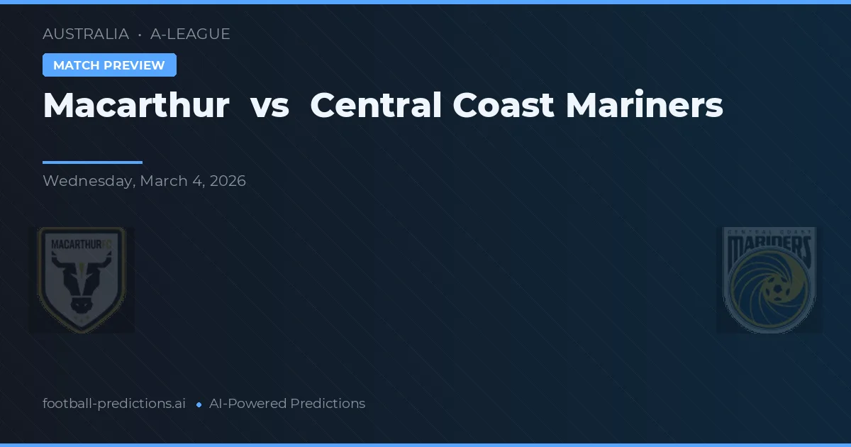 Macarthur vs Central Coast Mariners — předpověď a náhled zápasu