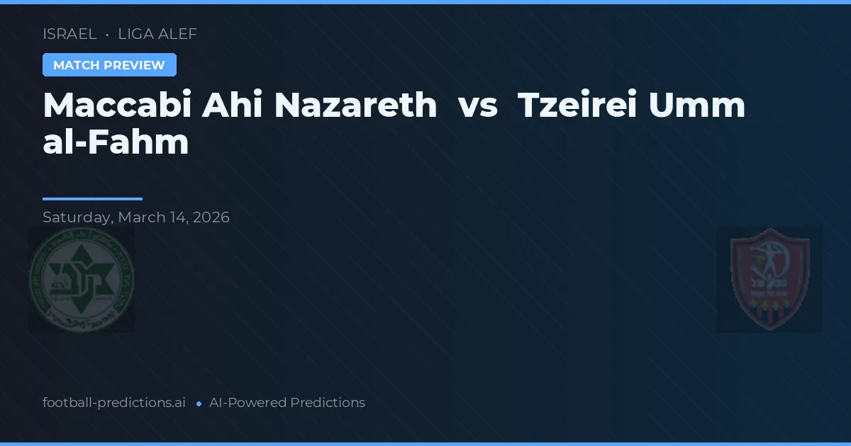 Maccabi Nazaret vs Tzeirei Umm al-Fahm — předpověď a náhled zápasu