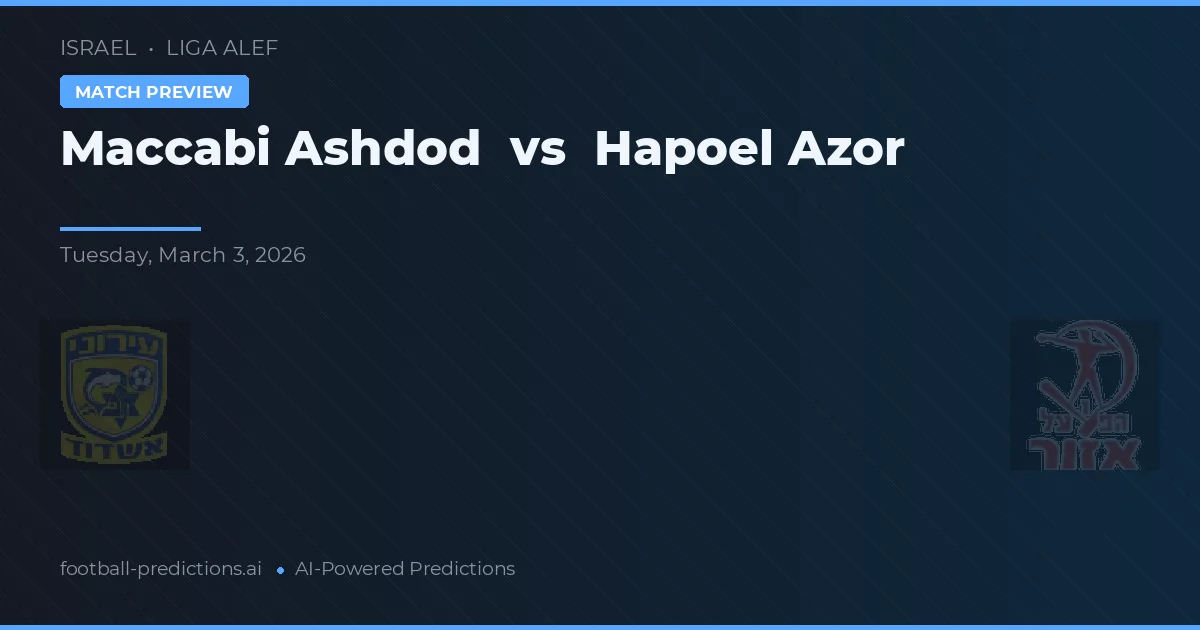 Maccabi Ashdod vs Hapoel Azor — předpověď a náhled zápasu