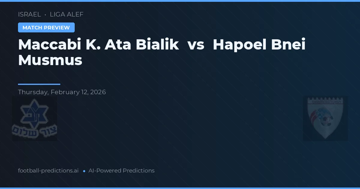 Maccabi K. Ata Bialik vs Hapoel Bnei Musmus — předpověď a náhled zápasu