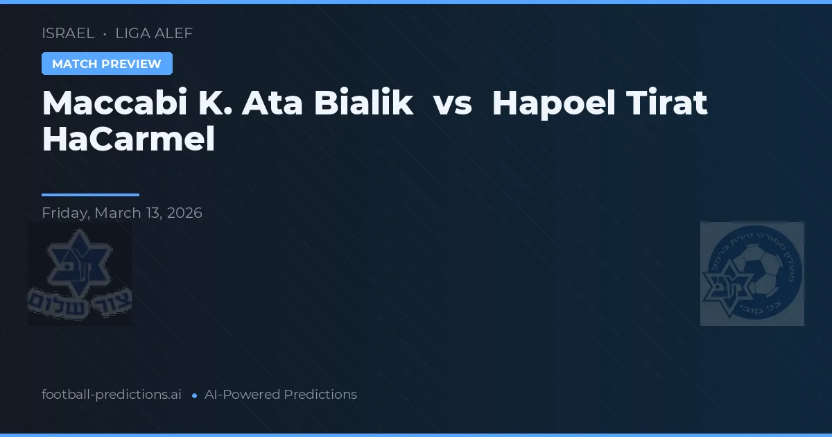 Maccabi K. Ata Bialik vs Hapoel Tirat HaCarmel — předpověď a náhled zápasu
