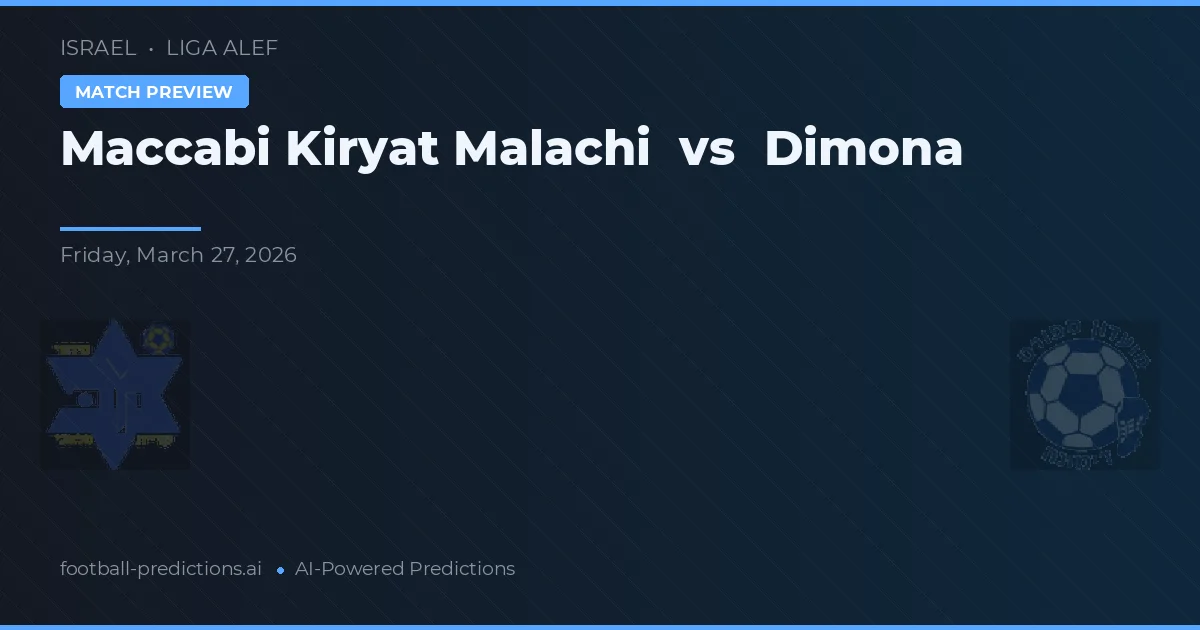 Maccabi Kiryat Malachi vs Dimona — předpověď a náhled zápasu