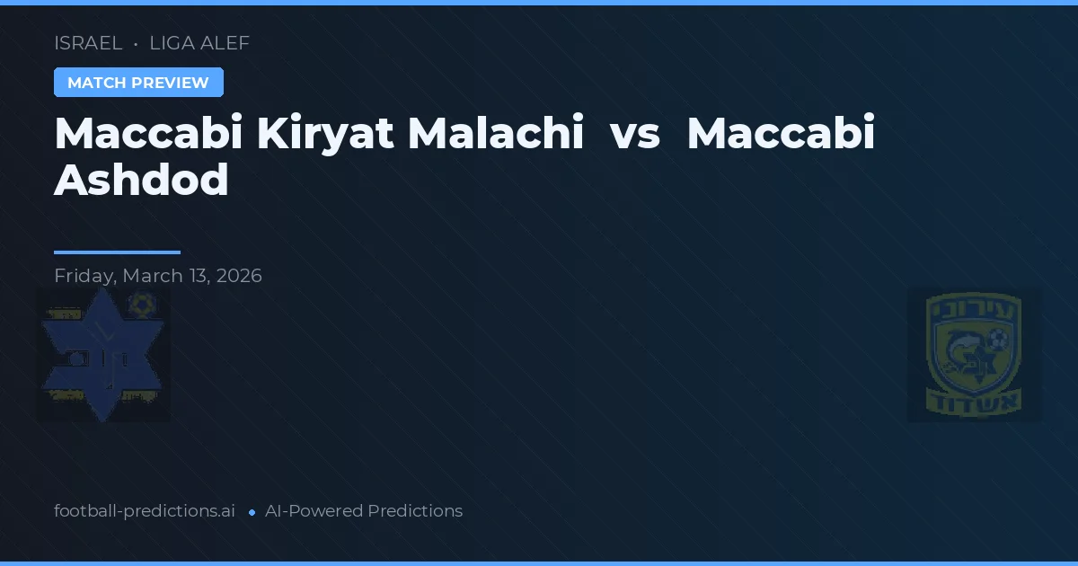 Maccabi Kiryat Malachi vs Maccabi Ashdod — předpověď a náhled zápasu