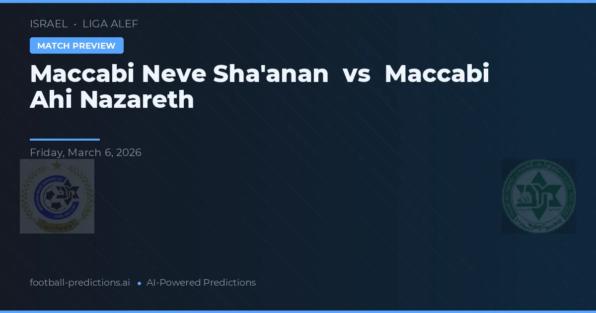 Maccabi Neve Sha'anan vs Maccabi Nazaret — předpověď a náhled zápasu