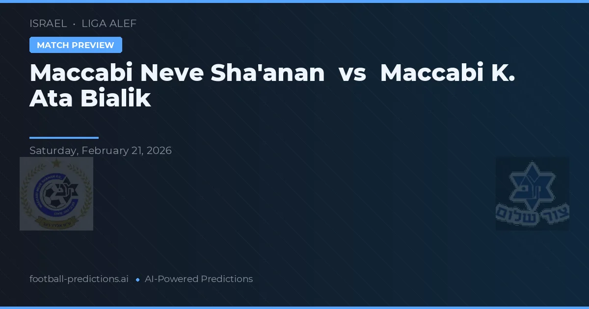Maccabi Neve Sha'anan vs Maccabi K. Ata Bialik — předpověď a náhled zápasu