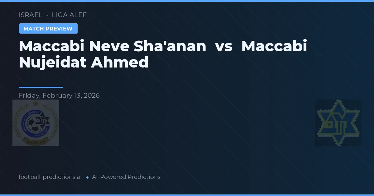 Maccabi Neve Sha'anan vs Maccabi Nujeidat Ahmed — předpověď a náhled zápasu