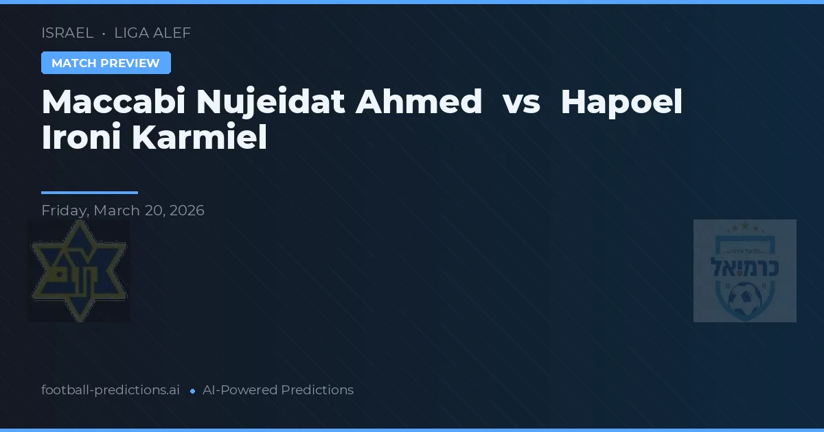 Maccabi Nujeidat Ahmed vs Hapoel Ironi Karmiel — předpověď a náhled zápasu