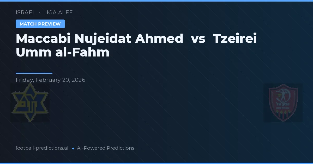Maccabi Nujeidat Ahmed vs Tzeirei Umm al-Fahm — předpověď a náhled zápasu