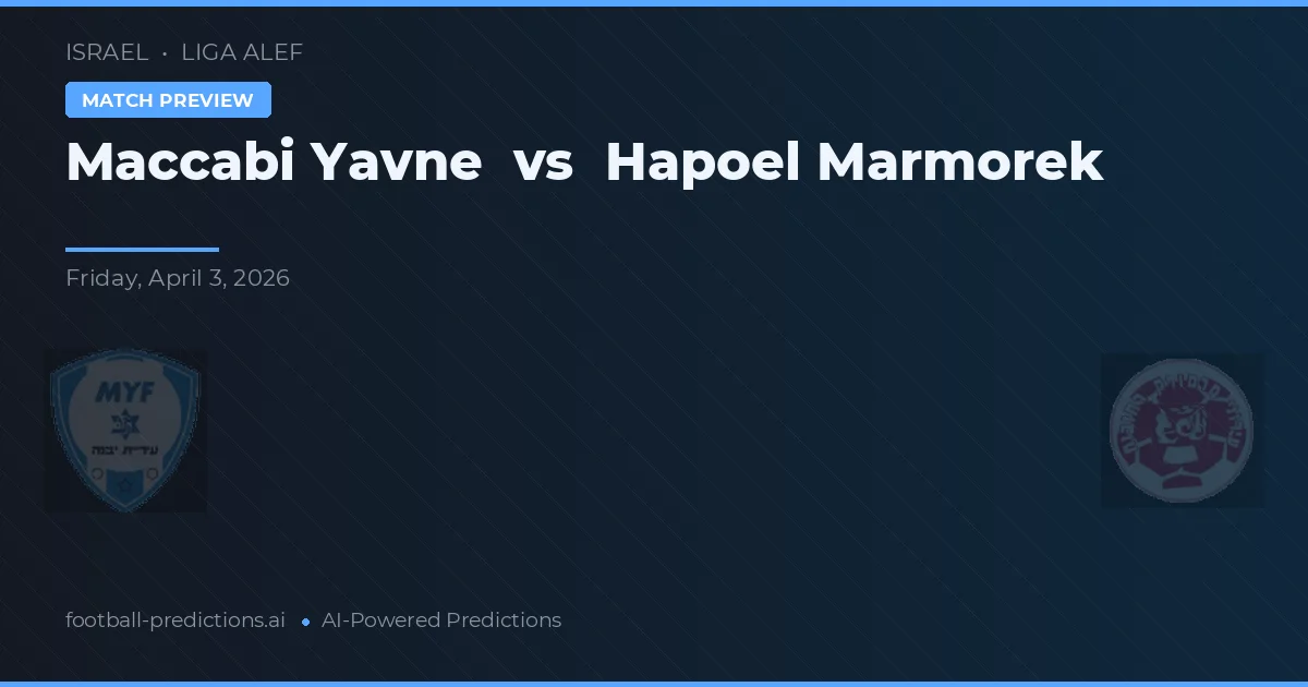 Maccabi Yavne vs Hapoel Marmorak — předpověď a náhled zápasu