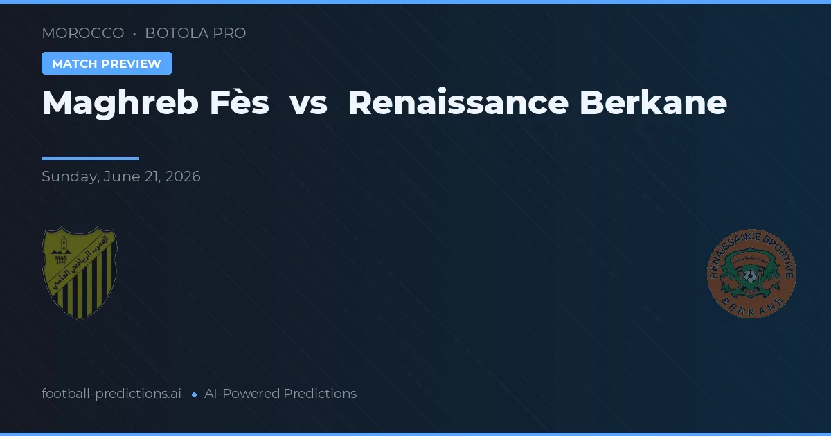 Maghreb Fès vs Renaissance Berkane — předpověď a náhled zápasu