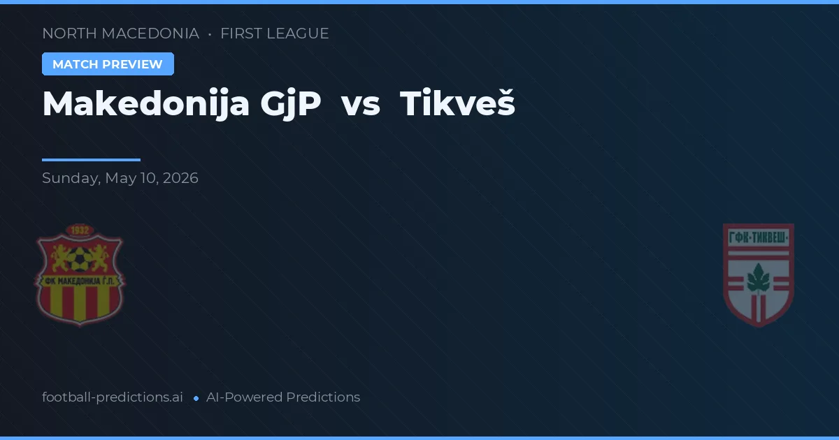 Makedonija GjP vs Tikveš — předpověď a náhled zápasu