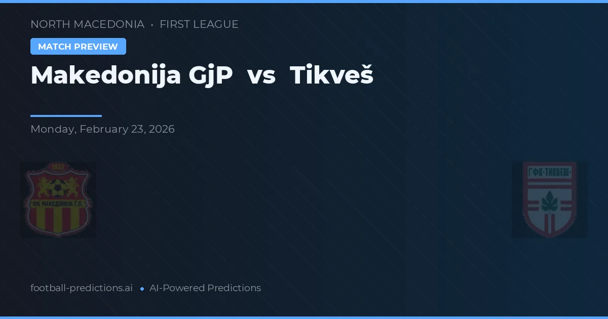 Makedonija GjP vs Tikveš — předpověď a náhled zápasu