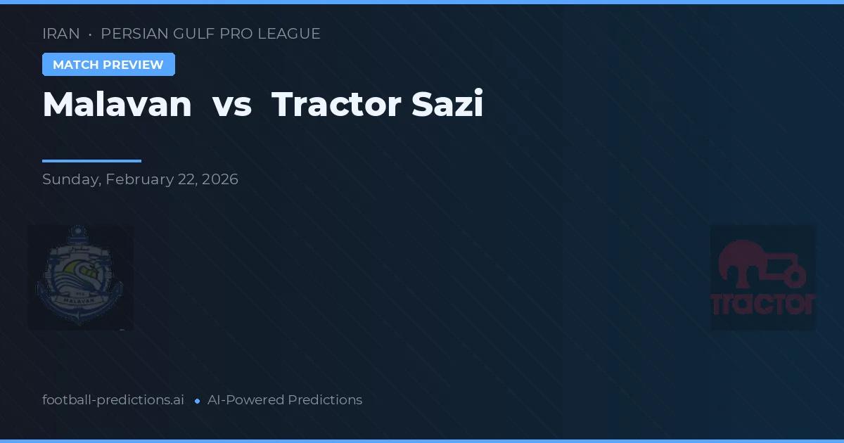 Malavan vs Traktor Sazi — předpověď a náhled zápasu