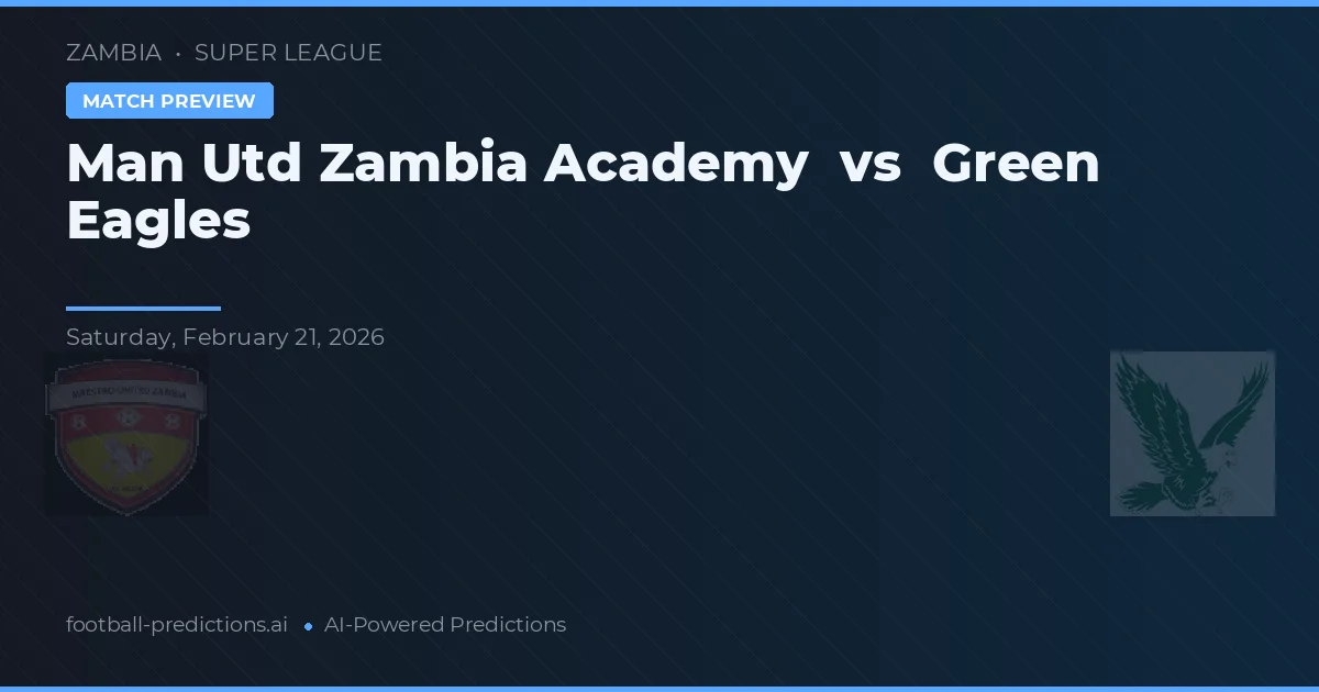 Man Utd Zambia Academy vs Zelení orli — předpověď a náhled zápasu