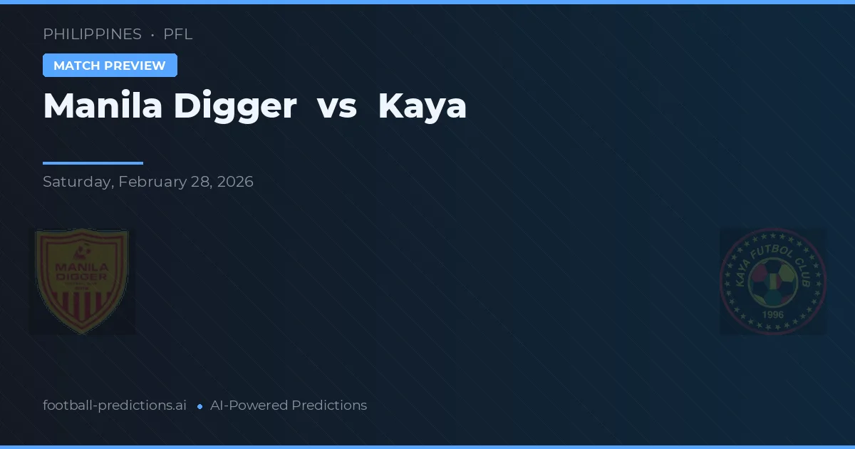 Manila Digger vs Kaya — předpověď a náhled zápasu