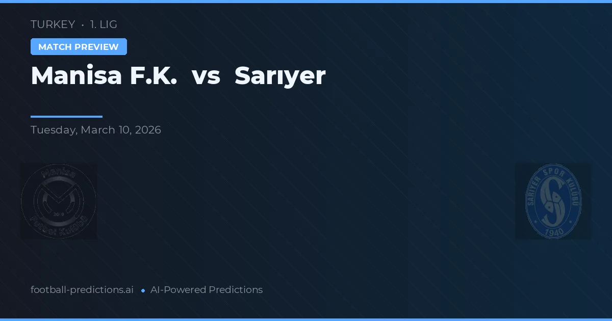 Manisa FK vs Sarıyer — předpověď a náhled zápasu