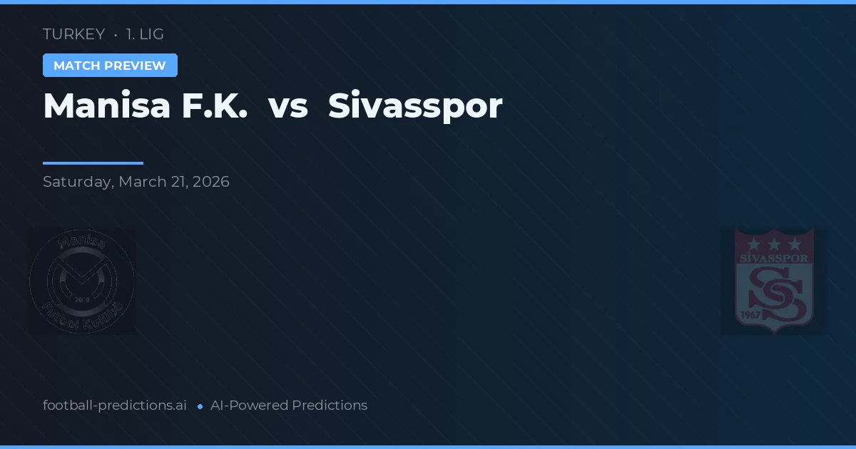 Manisa FK vs Sivasspor — předpověď a náhled zápasu