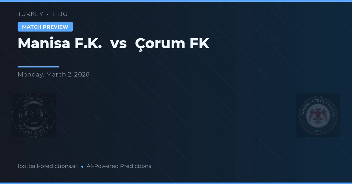 Manisa FK vs Çorum FK — předpověď a náhled zápasu