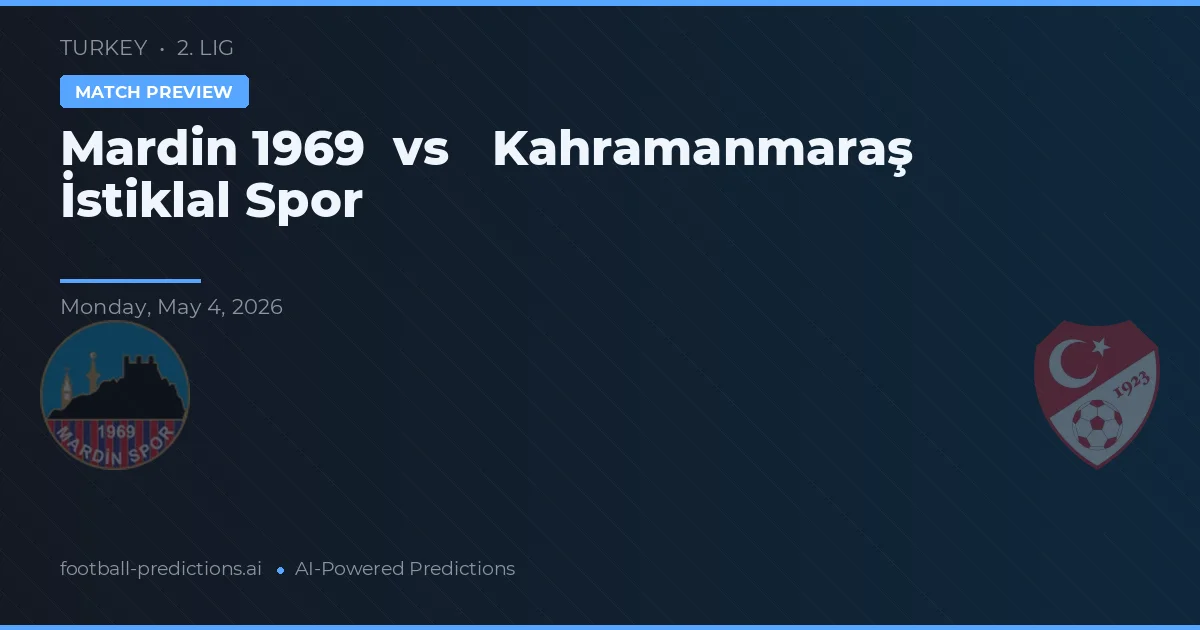 Mardin 1969 vs Kahramanmaraş İstiklalspor — předpověď a náhled zápasu