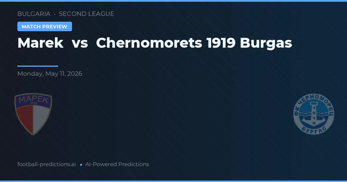 Marek vs Černomorets 1919 Burgas — předpověď a náhled zápasu