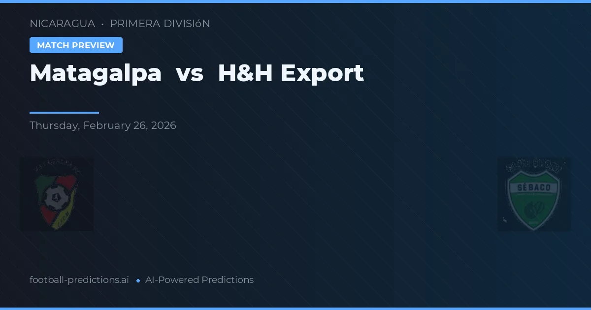 Matagalpa vs H&H Export — předpověď a náhled zápasu