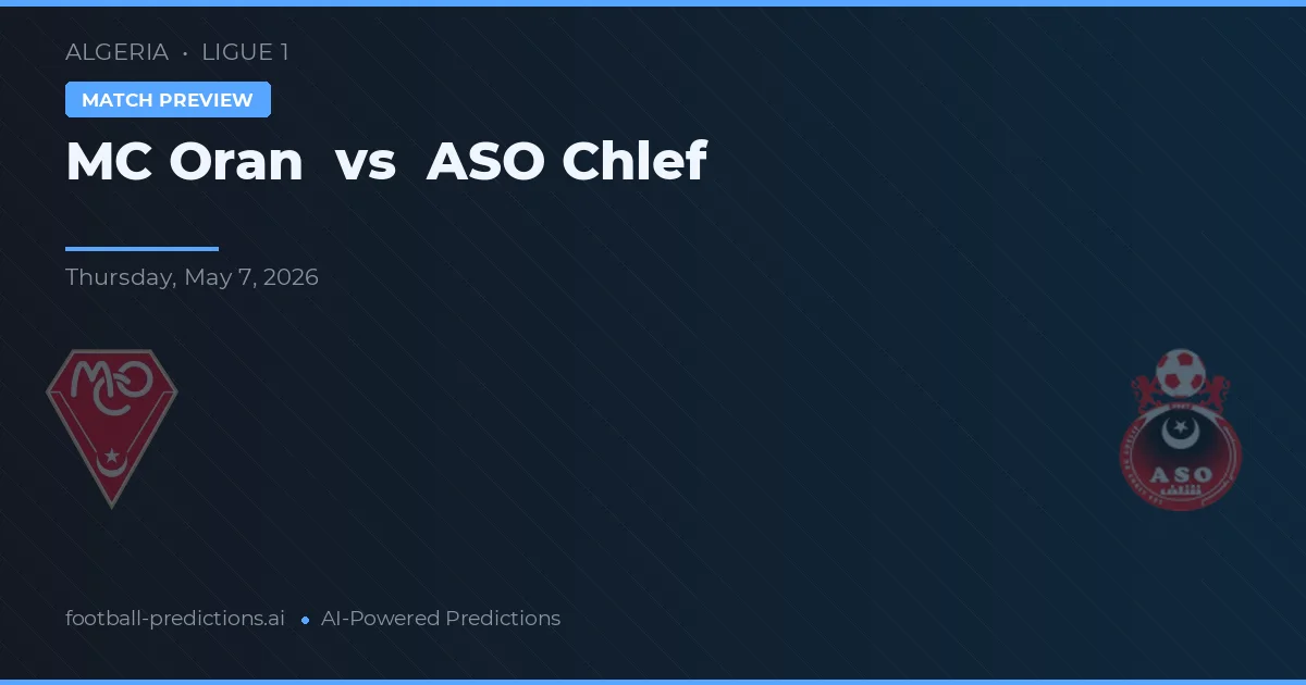 MC Oran vs ASO Chlef — předpověď a náhled zápasu