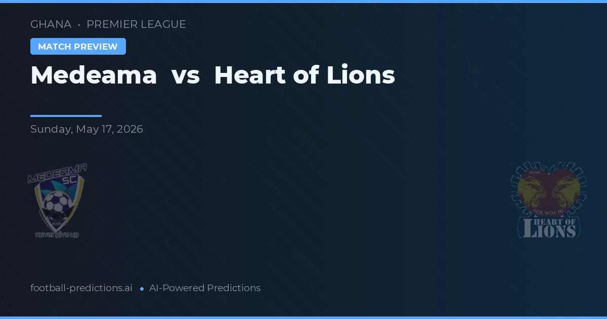 Medeama vs Heart of Lions — předpověď a náhled zápasu