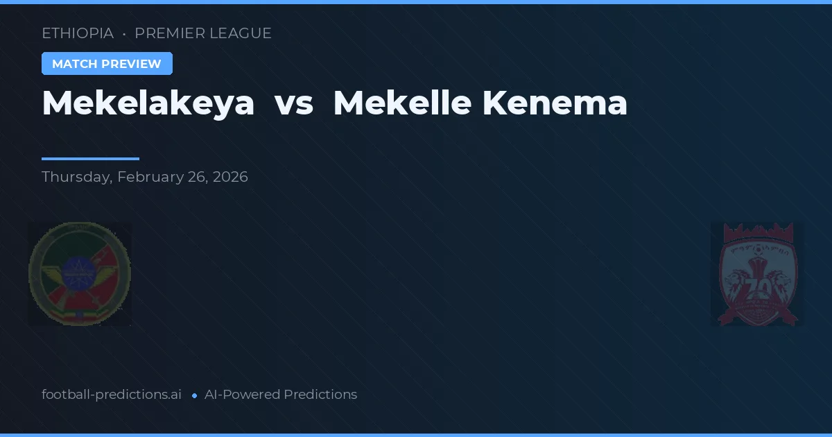 Mekelakeya vs Mekelle Kenema — předpověď a náhled zápasu